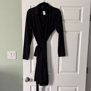 Ann Taylor Factory Black Long Sleeve Dress